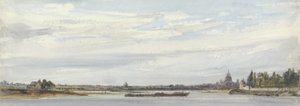 Uitzicht op Parijs vanaf Charenton door William Callow